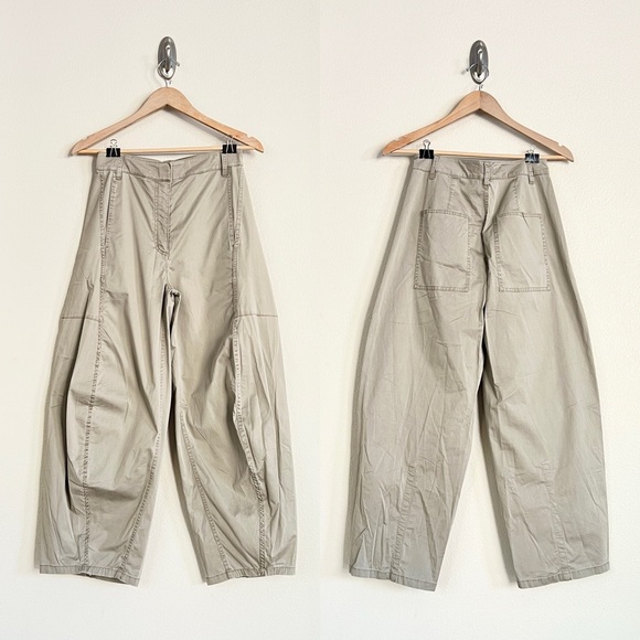 TIBI Sid Garment Dyed Silky Cotton Shorter Chino Pant in Acorn Beige - Picture 8 of 16